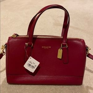 Brand New Coach Saffiano Mini Satchel - Scalet Red